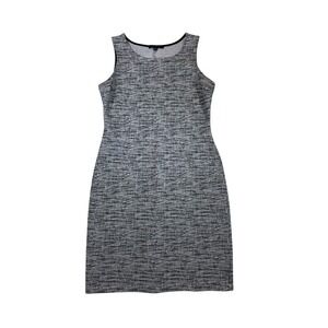 Hailey 23 Womens Sleeveless Textured Marled Knit Sheath Dress Black White Size M